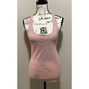 Ambrielle Women's Pink Glitter Racerback Tank Top Size S